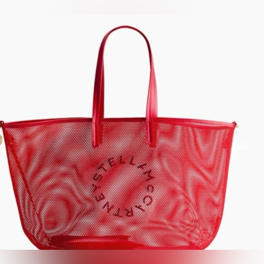 Stella McCartney Bright Red Perforated Tote